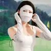 Mascarilla de Hielo de Seda para Protección Solar de Verano para Mujeres, Sombrero Todo en Uno con Protección Solar Anti-UV, Sombrero de Sol Delgado Transpirable para Mujeres