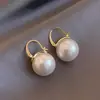 Pendientes de Borla de Perla de Imitación Más Vendidos Transfronterizos, Sensación de Lujo Ligero y Gama Alta, Pendientes Versátiles con Incrustaciones de Diamantes de Moda para Mujer