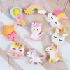 Accesorios de resina unicornio arcoíris galleta pinza para el pelo diy resina pequeños accesorios hechos a mano joyería diy accesorios de pegamento en crema