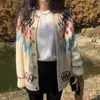 En stock Ins Coreano Invierno Chaqueta Cardigan de Punto de Manga Larga Grueso Cálido Estilo Nórdico de un Solo Botón 26280