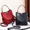 Bolsos para Mujer 2025 Primavera y Verano Nueva Moda Bolso de Cubo Estilo K Bolso Satchel con Patrón de Piedra para Mujer Bolso Bandolera de Hombro Bolso de Hada