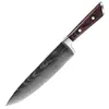 Faca de Cozinha Padrão Damasco Amazon Transfronteiriça, Faca Estilo Ocidental, Faca de Chef de Cozinha, Santoku de Propósito Especial
