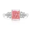 Anéis Flor de Gelo Coloridos de Pedra Preciosa Mais Vendidos no Tiktok para Mulheres, Anéis de Diamante de Alto Carbono Padparadscha Super Brilhantes, Dropshipping de Transmissão ao Vivo de Joias