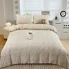 Conjunto Romântico de Gaze Dupla Camada Quatro Peças Capa de Edredom Espessa Lençol de Dormitório Conjunto de Quatro Peças Roupa de Cama Imitação de Linho Saia de Cama 4 Peças