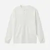 Roupas masculinas APO Transfronteiriça vintage gola Henley mistura de lã camada base, estilo old money, camiseta de manga longa de corte solto, top de camada interna