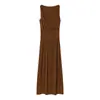 Comercio Exterior 2026 Primavera/Verano Nuevo Vestido Largo de Mujer Estilo Francés Plisado Asimétrico con Caída Ajustado 5039242