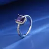 Anillo de compromiso de circón y diamante de colores transfronterizo para mujer, de alta gama, con apertura ajustable, forma de corazón, anillo completo de diamantes para dama, venta al por mayor