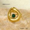 Nuevo Estilo de Celebridad de Internet Transfronterizo Estilo Similar Ins Anillo de Acero de Titanio Chapado en Oro de 18K Geométrico con Incrustaciones de Piedra Natural Acero Inoxidable
