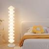 Lámpara de Pie con Forma de Calabaza para Sala de Estar, Estilo Nórdico de Alta Gama, Junto al Sofá, Dormitorio, Estilo Crema Vintage, Lámpara de Mesa LED Decorativa de Ambiente