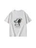 Camiseta de Algodón Puro Negra de Manga Corta con Cuello Redondo, Estilo Nuevo de Verano para Mujer, Marca de Moda Americana, Estampado de Cachorro de Dibujos Animados, Top Casual Holgado para Mujer