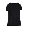 Moda europeia e americana, estilo de rua simples e básico, top para o dia a dia do trabalhador, cor sólida, bainha assimétrica, camiseta feminina de manga curta