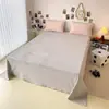 Conjunto Quatro Peças de Veludo Leite Espessado de Inverno Lençóis de Cama Quentes com Forro de Lã Capa de Edredom Veludo para Bebê Cor Lisa Conjunto de Três Peças para Dormitório