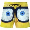 Shorts Bob Esponja estampa digital 3D shorts de verão calça de praia unissex casual e-commerce transfronteiriço 202626