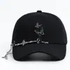 Boné de Baseball Original Novo Bordado Borboleta com Corrente para Lazer ao Ar Livre Versátil Protetor Solar Exclusivo Transfronteiriço