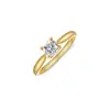 Anel de Prata Esterlina S925 Clássico com Cravação em Garra Zircônia Diamante Único Anel de Casamento Simples Diário Estilo Coreano Estilo Frio Anel de Dedo