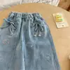 Jeans Casuales de Dibujos Animados Nuevos para Niñas, Temporada Primavera y Otoño 2026, Pantalones Rectos con Bordado de Gato Lindo, Clase A Tendencia