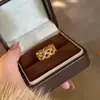 Anillo Abierto Floral Hueco Estilo Vintage, Joyería Elegante de Lujo Ligero al por Mayor