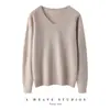 Nueva capa base de punto de cachemira para otoño e invierno, moderna, suave, cómoda, lisa, simple, de manga larga, cálida y elegante para mujer