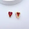 Pingente Colorido em Forma de Coração com Cobre Banhado a Ouro Color-Preserving Incrustado com Zircônia Acessórios de Material para Pulseira Colar Brinco DIY Feito à Mão