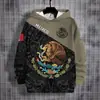 Patrón de Bandera Mexicana Impresión 3D Transfronterizo Nuevo Sudadera con Capucha Casual para Hombre Venta Directa de Fábrica Suministro