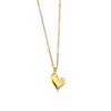 Colar de Aço Inoxidável, Pingente Simples Estilo Coreano, Joia da Moda para Mulheres, com Corrente Clavicular Coração de Diamante, Aço Inoxidável