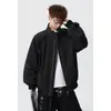 Chaqueta de aviador retro con cuello alto para hombre, abrigo elegante y sofisticado de corte limpio, chaqueta de béisbol corta estilo americano con hombros definidos