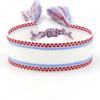 Pulsera de Cinta Tejida Estilo Étnico con Texto Bordado y Borlas, Pulsera Trenzada DIY, Diseño Simple, 104 Colores Disponibles, Pulsera Estilo Europeo y Americano
