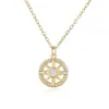 Aogou Nicho Requintado Cobre Banhado a Ouro 18K Zircônia Incrustada Nó Celta Pingente Colar Moda Feminina Versátil Corrente da Clavícula