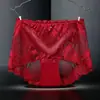 706 Ropa Interior Sexy de Encaje Tallas Grandes para Mujer Calzones Huecos de Cintura Alta para Damas de Tallas Grandes