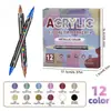 Set de Marcadores Acrílicos Metálicos de Doble Punta, Superventas Transfronterizos, Apilables y Opacos, para Uso Artístico Estudiantil