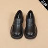 Sapatos Pequenos de Couro Estilo Japonês para Mulheres, Novo Modelo Inverno 2025, Mocassins de Solado Grosso Pretos Estilo Britânico, Sapatos Únicos Retro para Uniforme JK