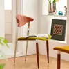 Silla Individual Estilo Retro Mesa y Silla de Comedor de Madera Maciza Silla de Hogar de Lujo Ligero de Diseñador Silla de Respaldo Simple Medieval Nórdica