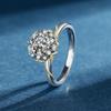 Anillo de Encaje Bicolor Estilo Vid para Mujer, Plata S925 de Alta Gama Chapado en Oro Flor de Rosa Quilate Compromiso Anillo de Diamante