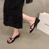 Sandalias de Tira con Cuña Pequeña Retro Súper Populares 2025 Nuevas Chanclas de Verano para Mujer para Usar Afuera