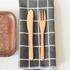 Estante para productos nuevos creativo Cuchillo y tenedor de haya de dos piezas pastel de frutas pastel de luna crema cuchillo de madera tenedor de madera se puede imprimir LOGOTIPO