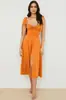 Vestido Irregular de Línea A con Tirantes Estampados y Atado - con Forro - Estilo Europeo y Americano Sexy de House of Cb