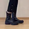 Botas Martin de Suela Gruesa con Cremallera Lateral Otoño/Invierno 2026 para Mujer, Botas Ajustadas Elásticas Negras, Botines Antideslizantes para Motocicleta que Aumentan la Altura para Mujer