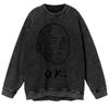 Anime Cartoon Japonês Clássico One Punch Superman oversize High Street Lavado Batik Jato Direto Impresso Gola Redonda Moletom