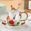 Vaso de Agua de Esmalte Francés de Colores, Taza de Té de Vidrio de Cristal para el Hogar, Regalo Creativo para Novia, Maestro, Mejor Amigo, Cumpleaños, Regalo de Boda