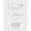 1072 Anillo de Encaje de Corazón Plata Brillante Diseño Nicho Lujo Accesible Estilo K Plata Esterlina S925 Anillo para Mujer