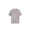 Estilo Nuevo Primavera y Verano para Mujer Camisa Polo de Cáñamo Cuello Polo Medio Abierto Verano Casual Simple Moda Top de Manga Corta Fsy60505