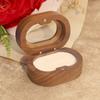 Aretes de Nogal de Madera Maciza Joyería Anillo Caja de Almacenamiento de Joyería Ventana Ovalada Acrílico Caja de Propuesta