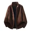 M-8XL Jaqueta de Trabalho Vintage Plus Size com Gola Alta, Tecido Macio de Alta Qualidade, Amigo da Pele, Respirável, Corte Tridimensional, Casual
