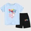 Blocos de construção digitais numberblocks roupas camiseta de manga curta conjunto infantil de tops e calças desenho animado estampado ins moda