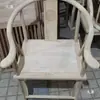 Nueva Silla Oficial de Madera Maciza Estilo Chino, Silla Circular, Silla con Respaldo Peinado, Sillón, Silla con Respaldo, Silla de Oficina de Madera de Caucho sin Acabado, Embalaje a Granel