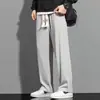Pantalones de Hielo de Seda para Hombre de Primavera y Verano, Pantalones Deportivos Holgados de Pierna Recta y Caída Suelta, Pantalones Largos Casuales de Verano, Estilo de Secado Rápido para Hombre