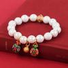 Nuevo Pulsera de Cuentas Rojas Pequeñas con Fragancia Vidrio Gris Estilo Pareja Bestia Tragadora de Oro Cuentas de Buda Rosario Amuleto Colgante Pulsera Joyería