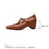 Sapatos Mary Jane quadrados de bico quadrado estilo francês com tiras cruzadas, nova coleção outono 2026 feminina, primorosamente elegantes, versáteis e adequados para o trabalho, sapatilhas de bico baixo