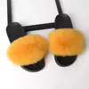 Sapatos de Pelo de Raposa Real Europeus e Americanos para Comércio Exterior Femininos Verão Pelo de Pele Chinelos Sandálias Baixas Pelo de Guaxinim