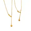 Tienda de Oro Mismo Estilo Oro Cepillado Ojo de Gato Borla Collar en Forma de Y para Mujer, Estilo Palacio Cadena Clavicular de Gama Alta